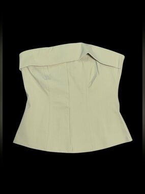 Divided Cream Strapless Bustier Camisole